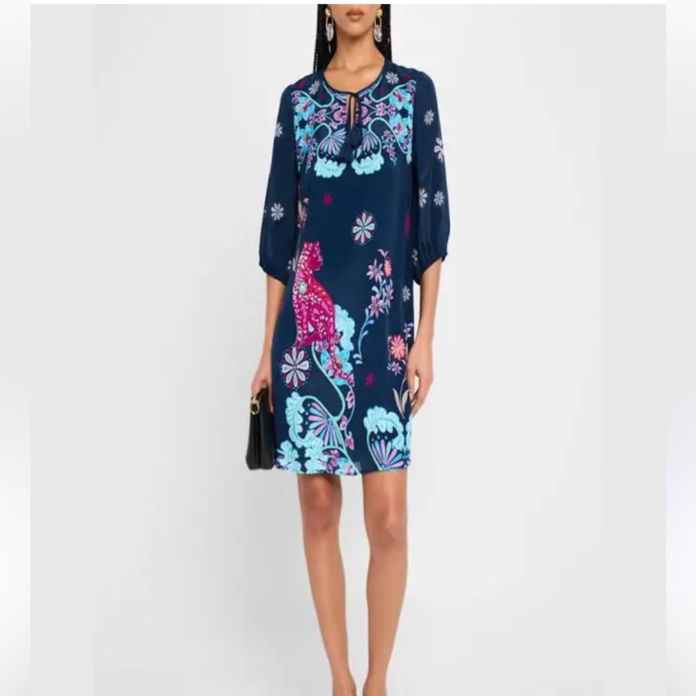New Johnny Was Jade Dress with Floral Accents size XL silk - Picture 13 of 15
